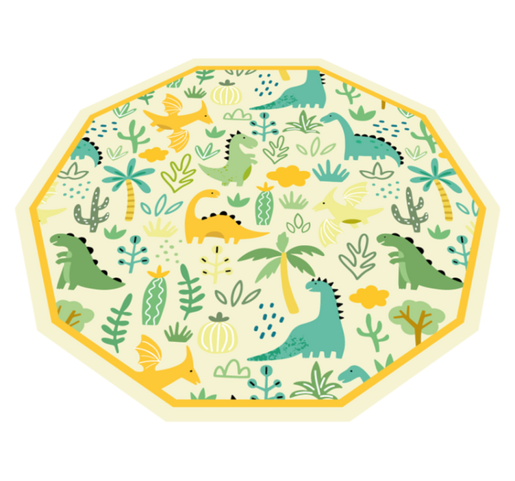 Dinosaurus zeshoek vinyl tapijt meer kinderen - TenStickers