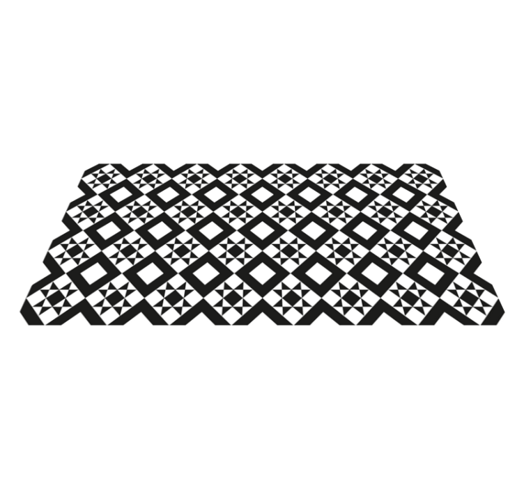 Monochrome geometrie vinyl tapijt geometrisch - TenStickers