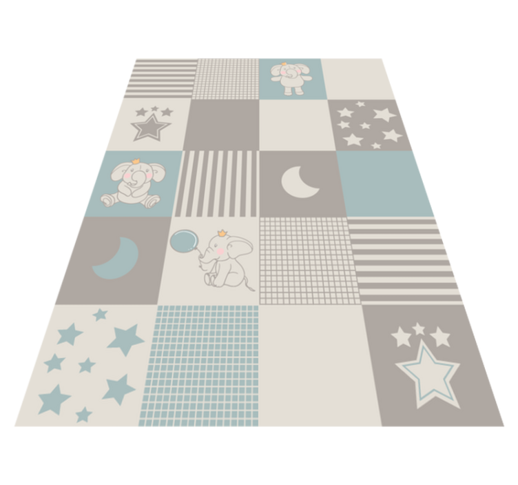 Patchwork kinderkamer vinyl tapijt baby - TenStickers