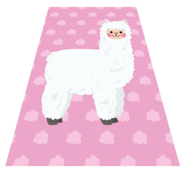Bewolkte lama illustratie vinyl tapijt baby - TenStickers