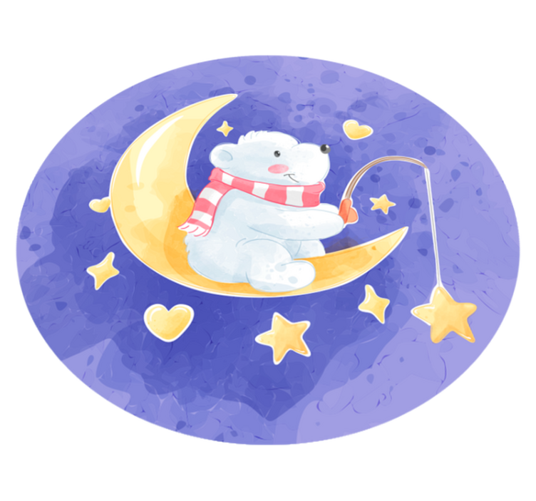 Vinyl tapijt Beer vissen sterren noordse stijl - TenStickers