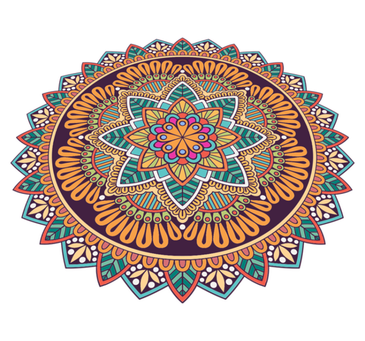 Vinyl tapijt mandala levendig mandala motief - TenStickers
