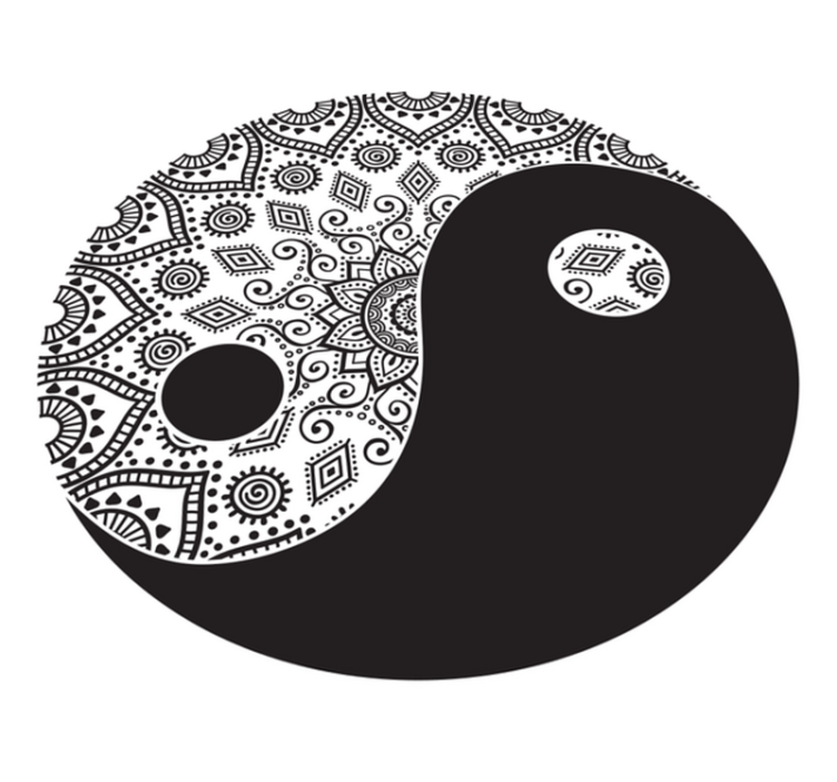 Yin yang symmetrie vinyl tapijt mandala - TenStickers