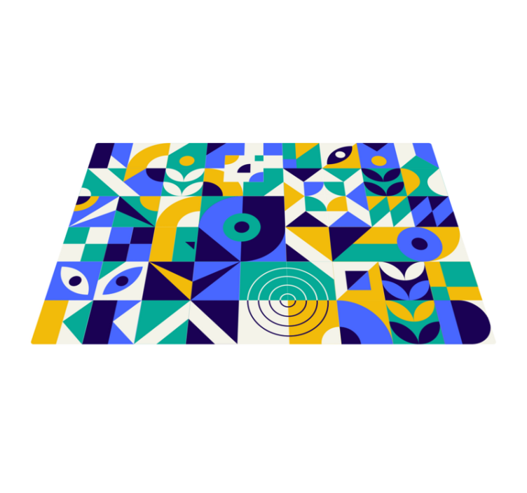 Vinyl tapijt geometrisch levendige geometrische patronen - TenStickers