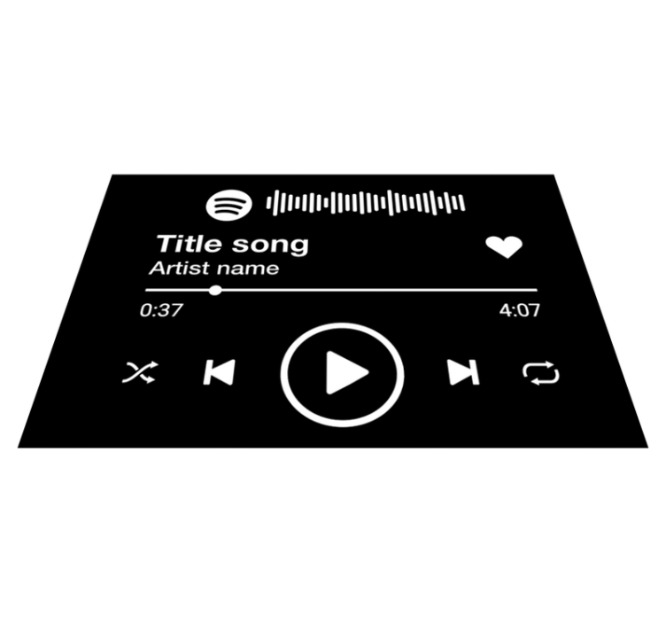 Gepersonaliseerde muziekinterface vinyl tapijt met naam - TenStickers