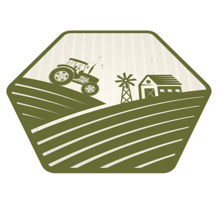 Vintage tractor en windmolen vintage tapijt - TenStickers