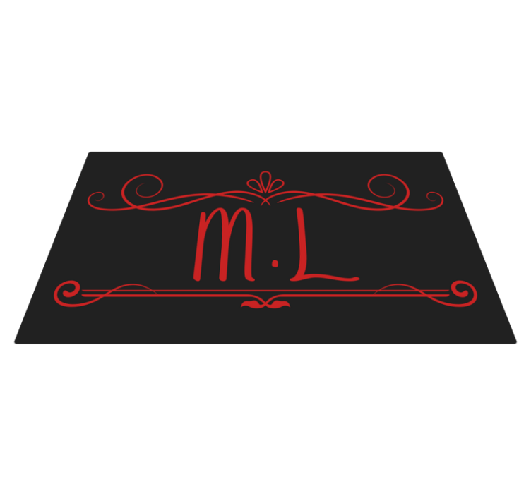 Monogram elegantie vinyl tapijt met naam - TenStickers