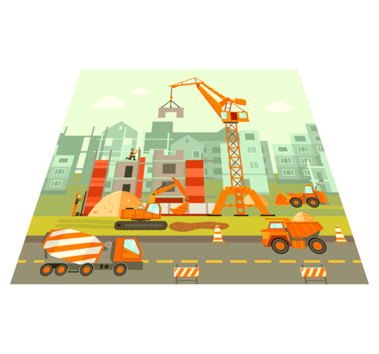 Bouwspeelplaats vinyl tapijt kind - TenStickers