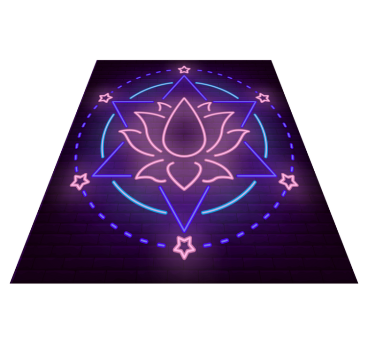 Vinyl tapijt mandala neon mandala patroon - TenStickers