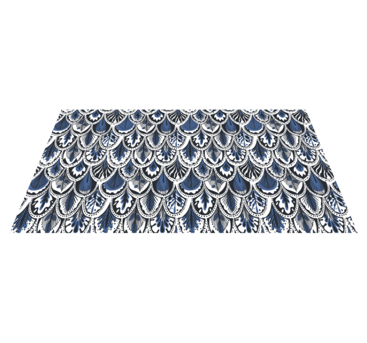 Pauwstaartpatroon vinyl tapijt tegels - TenStickers