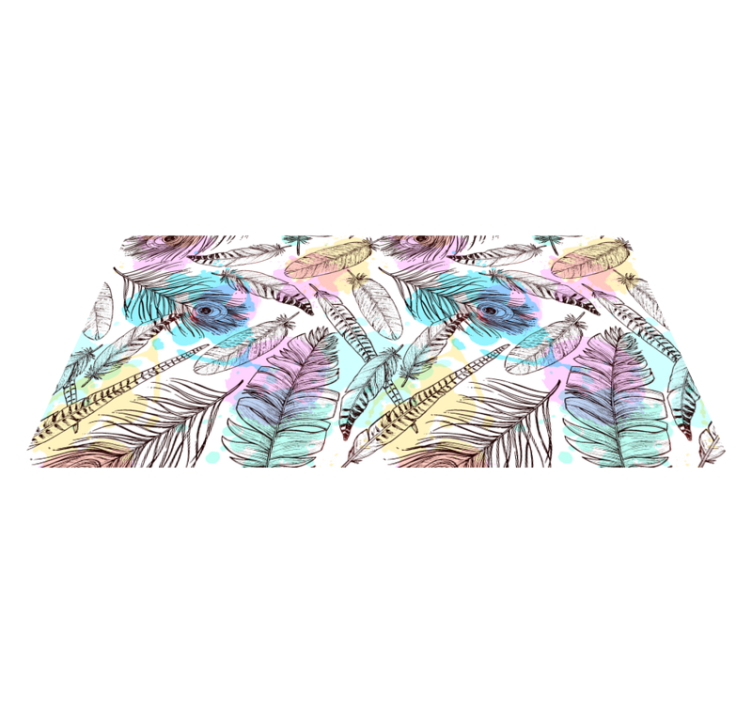 Veren motief vinyl tapijt bloemen en planten - TenStickers