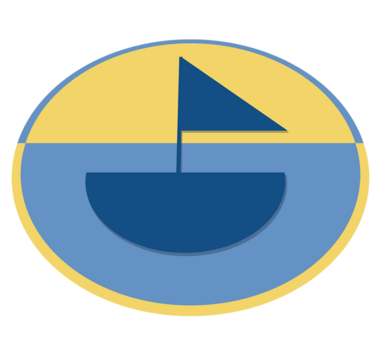 Vinyl tapijt geometrisch zeilbootmotief - TenStickers