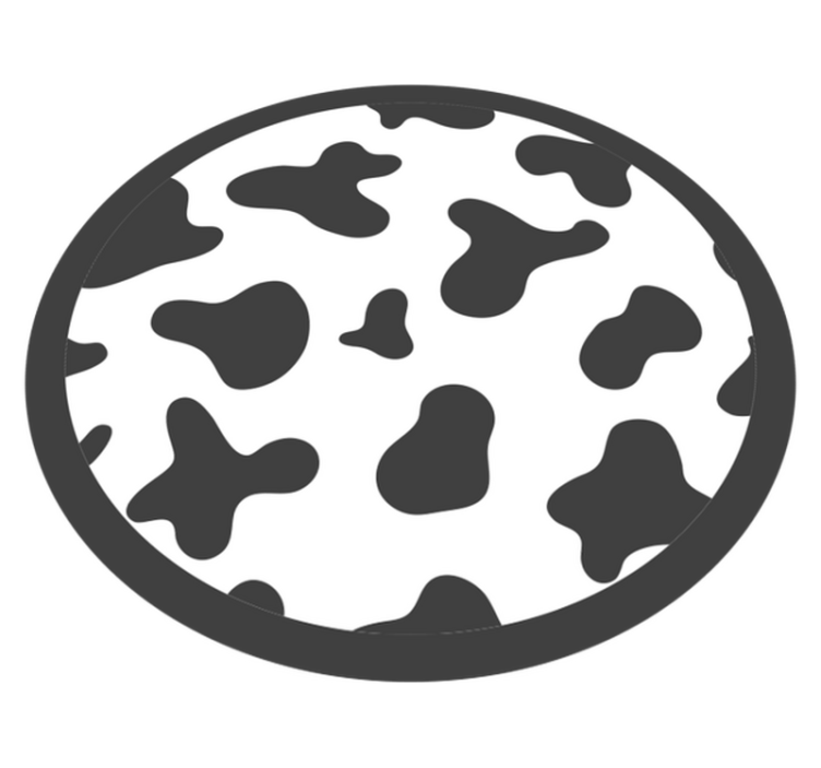 Koeienhuid cirkelvormig motief vinyl vloerkleed dierenprint - TenStickers