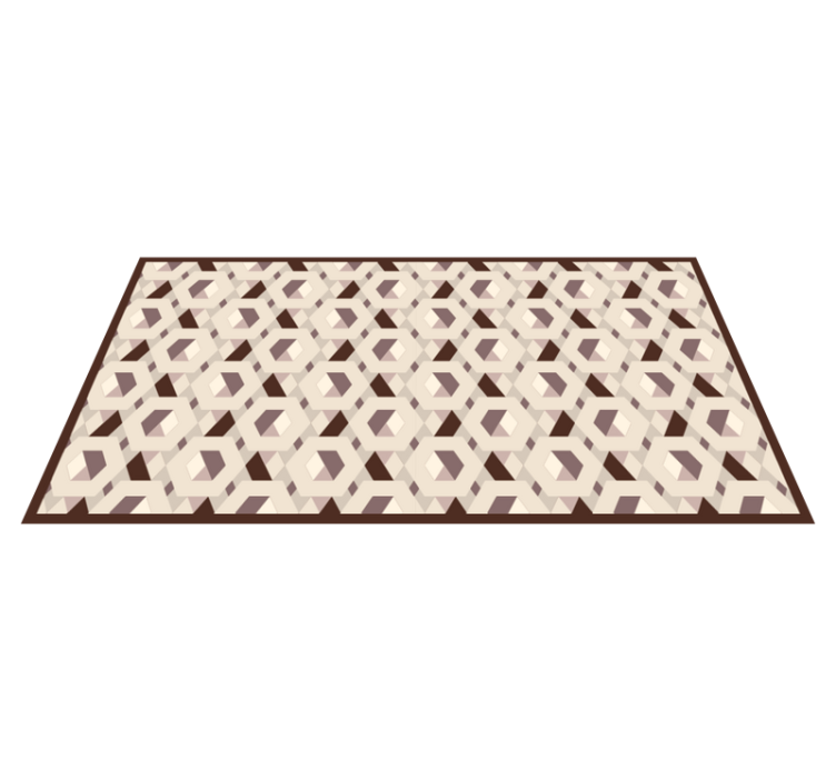 Beige hexagonpatroon vinyl tapijt woonkamer - TenStickers