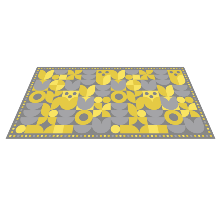 Vinyl tapijt geometrisch geel patroon - TenStickers