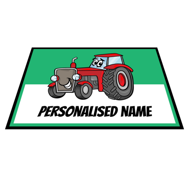Aangepaste tractorafbeelding vinyl tapijt met naam - TenStickers
