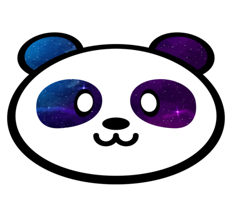 Galactische panda gezicht vinyl tapijt kind - TenStickers