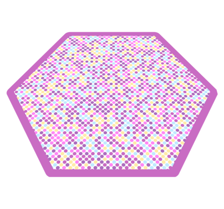 Polka zeshoek vinyl tapijt meer kinderen - TenStickers