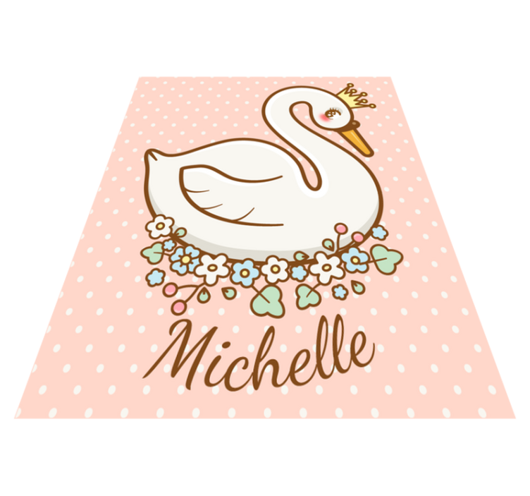 Aangepast zwanenlandschap vinyl tapijt met naam - TenStickers