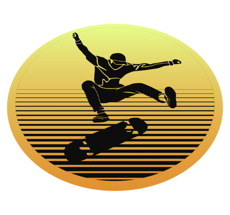 Skateboardsilhouet vinyl tapijt tiener - TenStickers