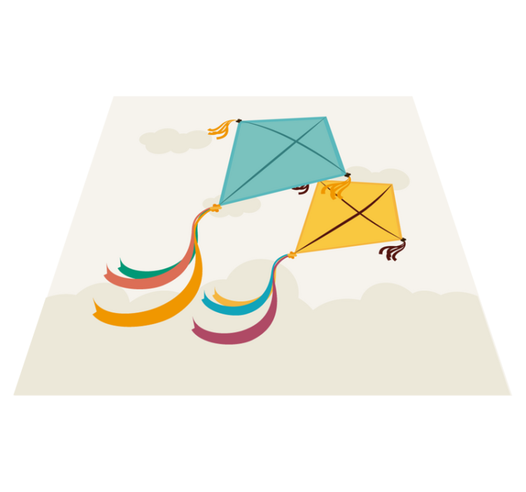 Vliegende vliegers illustratie vinyl tapijt kind - TenStickers