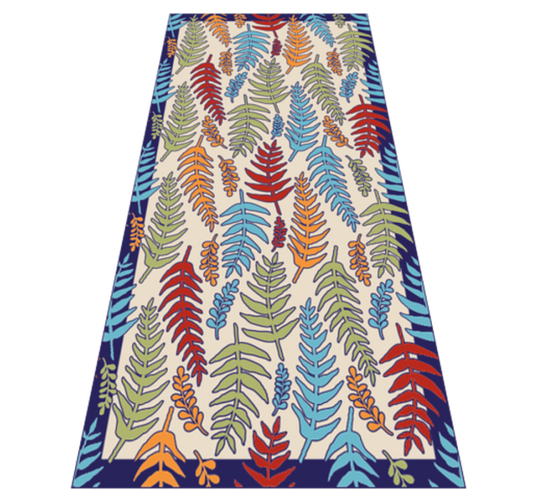 Botanische strepen vinyl tapijt bloemen en planten - TenStickers