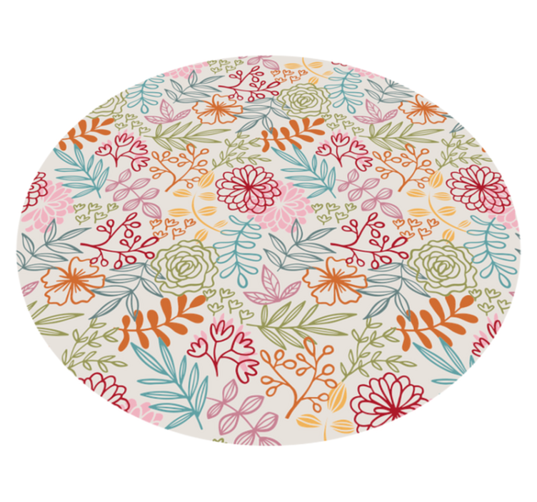 Bloemig pastelpalet vinyl tapijt bloemen en planten - TenStickers