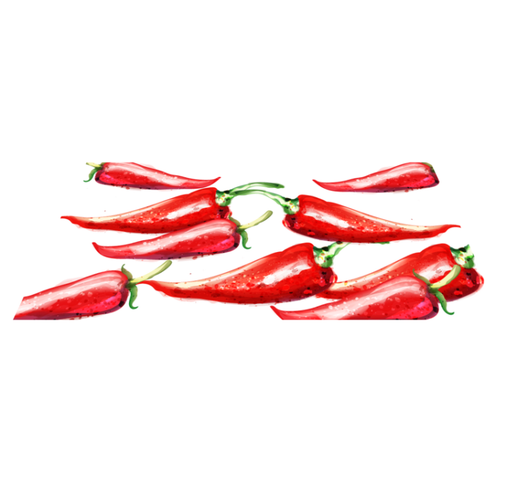 Chilipepers ontwerp vinyl tapijt keuken - TenStickers