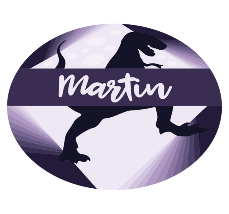 Velociraptor met naam vinyl tapijt meer kinderen - TenStickers