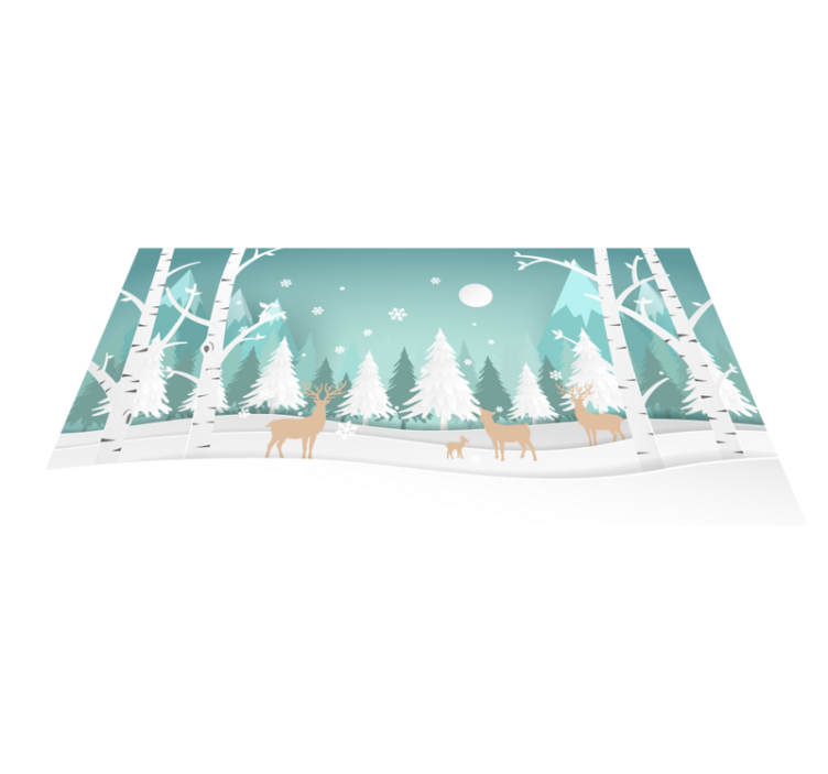 Winterboslandschap vinyl tapijt natuur - TenStickers