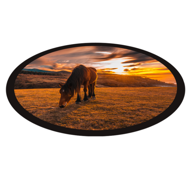 Majestueuze paarden eten dieren vinyl tapijt - TenStickers