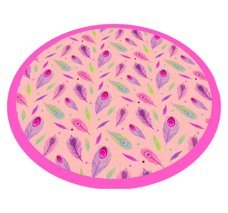 Kleurrijk verenpatroon vinyl tapijt natuur - TenStickers