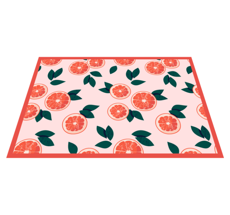 Roze citrusbloemig vinyl tapijt bloemen en planten - TenStickers