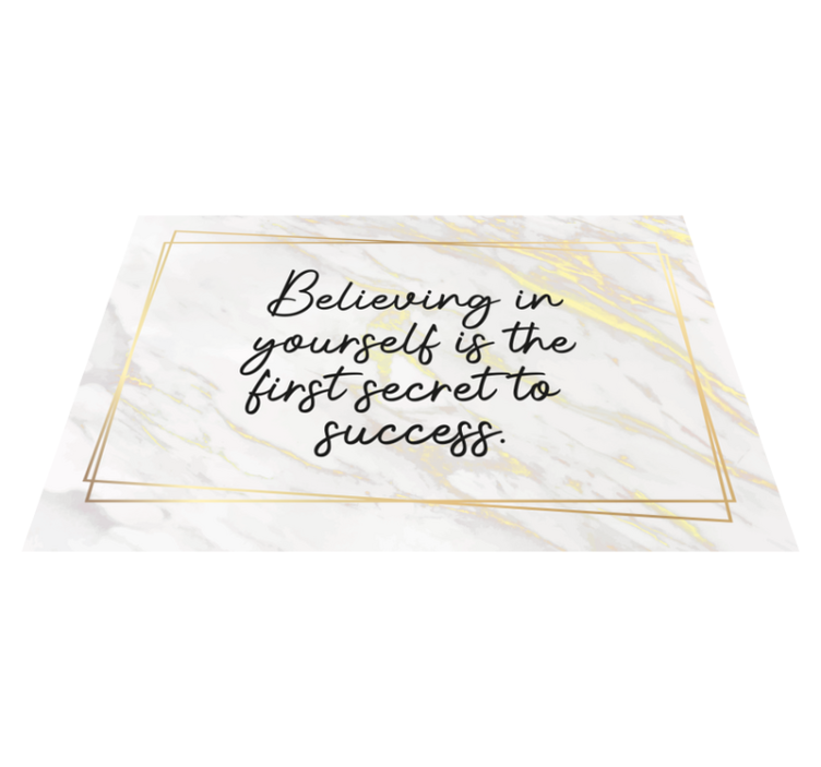 Inspirerende quote vinyl tapijt met naam - TenStickers