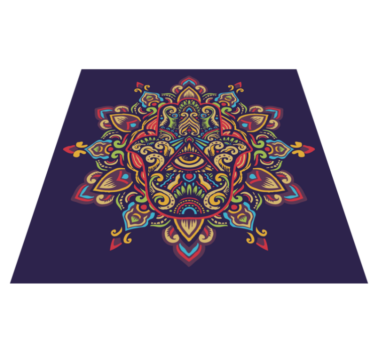 Blauw achtergrondontwerp vinyl tapijt mandala - TenStickers