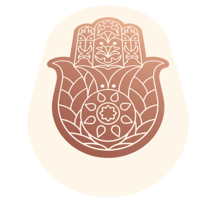 Beige hand van fatima vinyl tapijt mandala - TenStickers