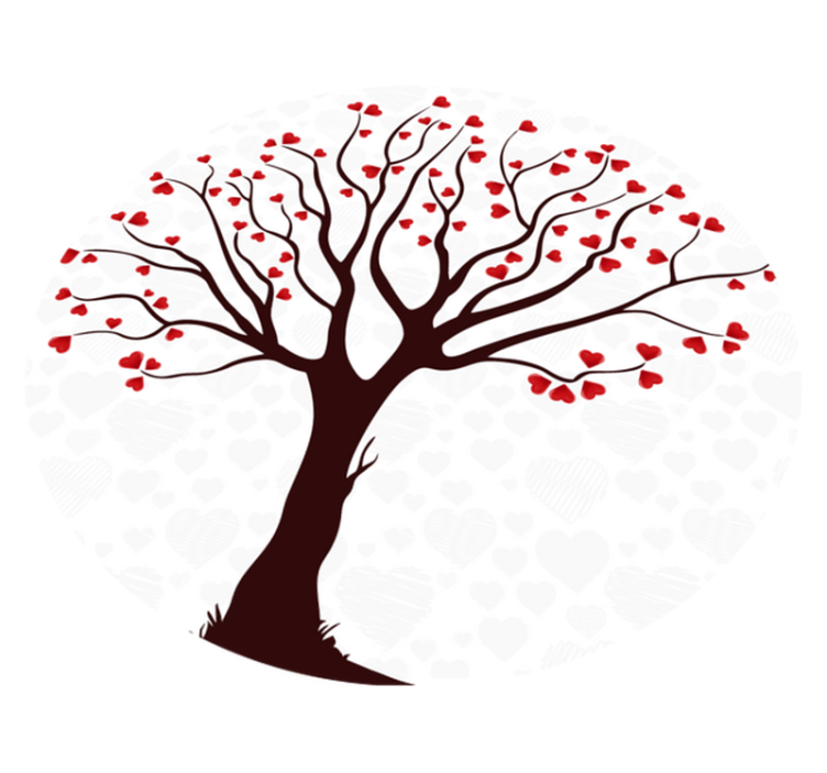 Boom van harten vinyl tapijt bloemen en planten - TenStickers