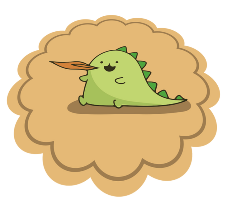 Groene tekenfilmfiguur vinyl tapijt kind - TenStickers