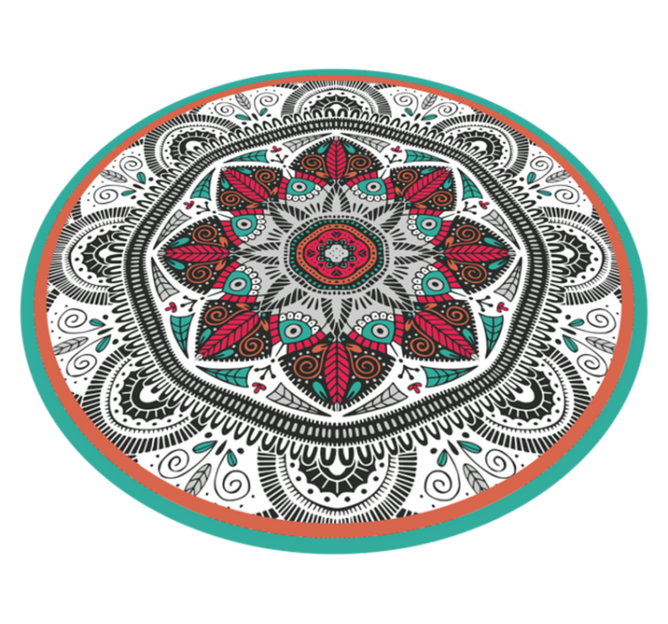 Cirkelvormige grijze focus vinyl tapijt mandala - TenStickers