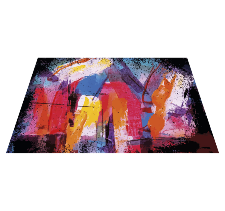 Levendige abstracte spatten vinyl tapijt modern - TenStickers