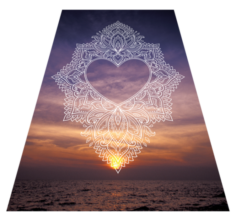 Hartvormig elegant ontwerp vinyl tapijt mandala - TenStickers