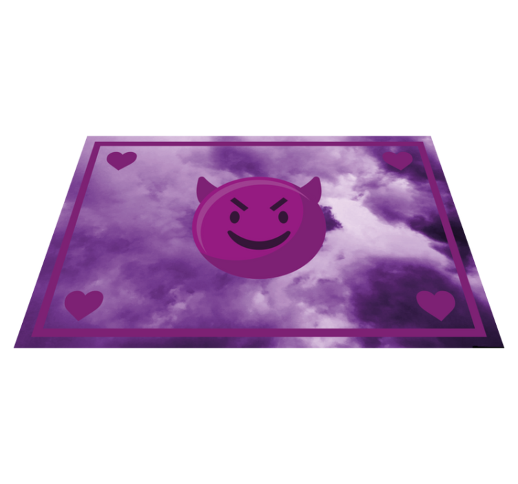 Lachende duivel emoji vinyl tapijt tiener - TenStickers