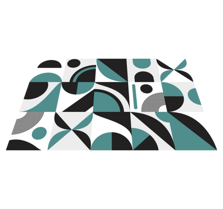 Abstracte opstelling vinyl tapijt geometrisch - TenStickers