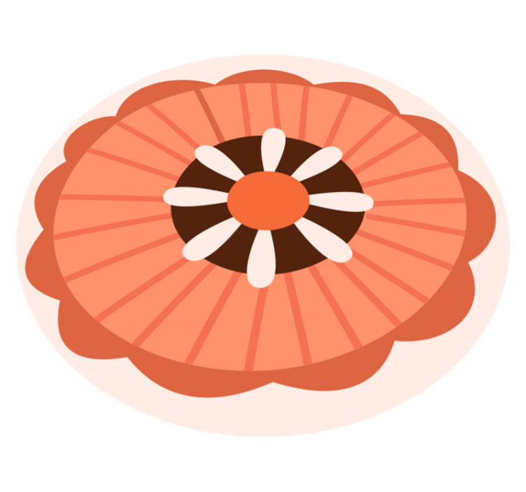 Bloemig cirkelvormig element vinyl tapijt bloemen en planten - TenStickers