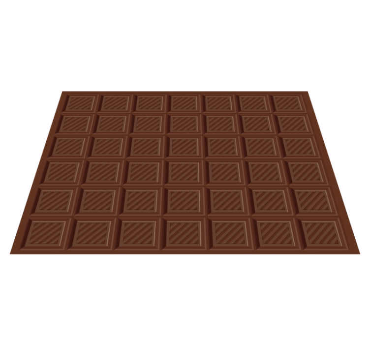 Chocolade vierkant motief vinyl tapijt keuken - TenStickers
