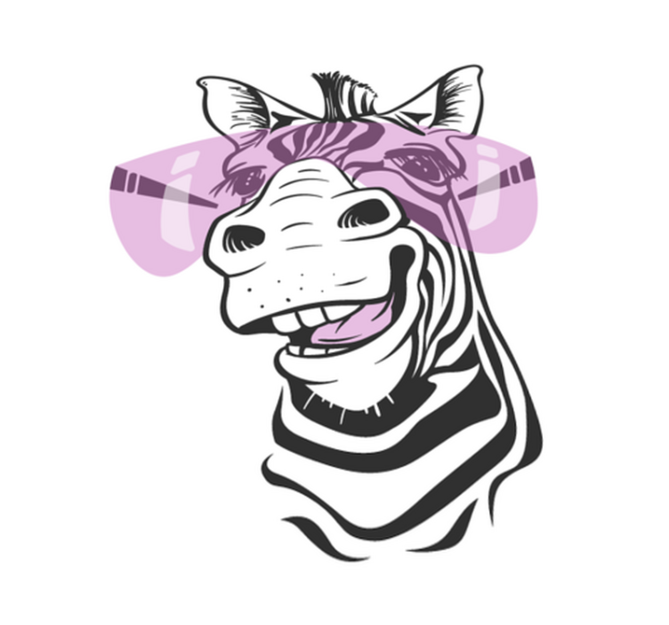 Lachend zebragezicht dieren vinyl tapijt - TenStickers