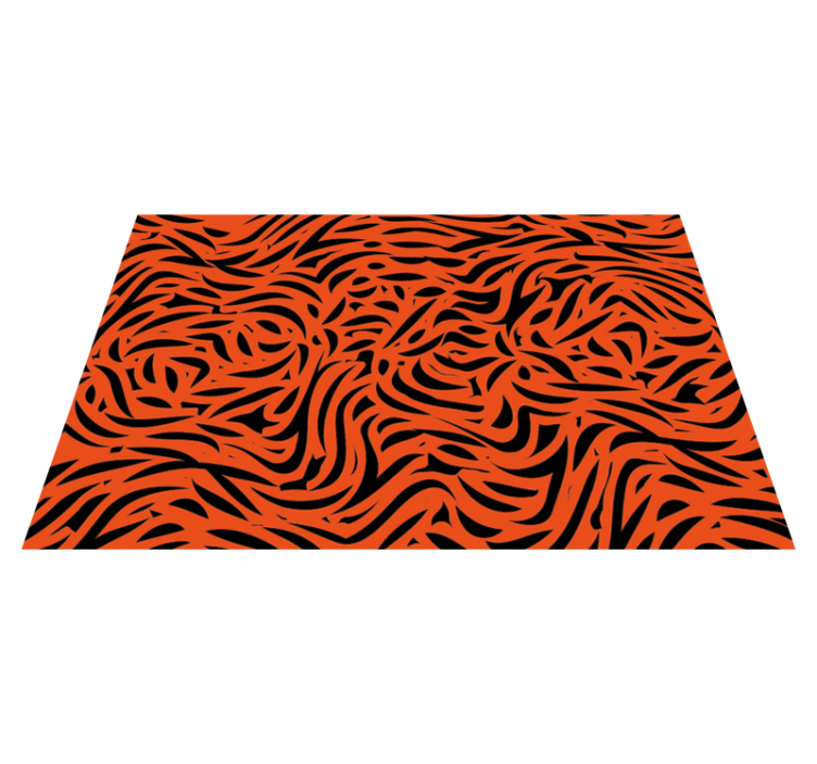 Dynamisch oranje patroon vinyl vloerkleed dierenprint - TenStickers