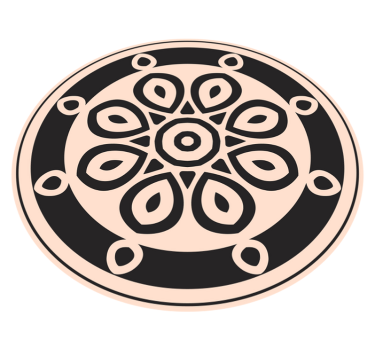Elegant cirkelvormig motief vinyl tapijt mandala - TenStickers