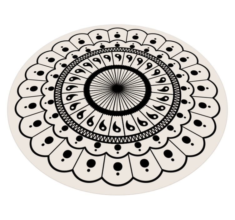 Ingewikkeld cirkelvormig element vinyl tapijt mandala - TenStickers