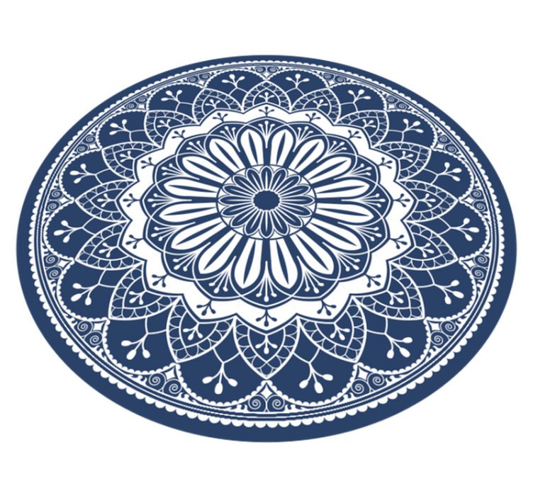 Marine botanische compositie vinyl tapijt mandala - TenStickers
